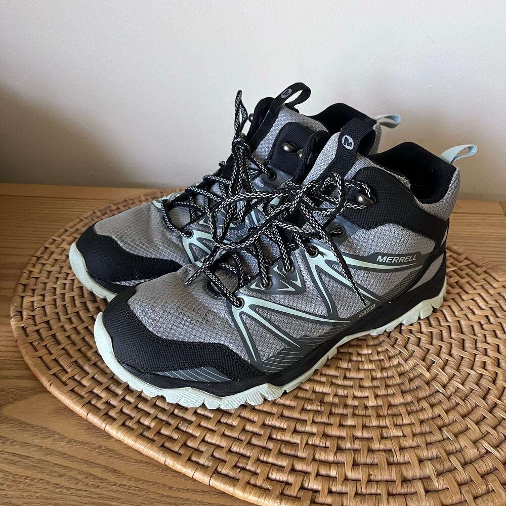 Merrell Capra Rise J37250 Monument Gray Hiking Trail Shoes Lace Up Size 10